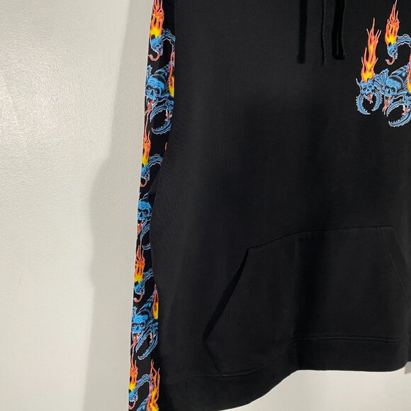 AllSaints French Terry Scorpion Fire Pullover Hoodie Black men's size Medium - Picture 4 of 6